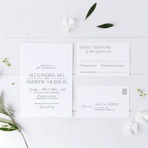 ELOQUENT DESIGN | Wedding Invitations - printable digital modern elegant classic invite / rsvp reply / info card / wishing well - any color