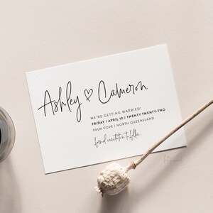 LÄSSIGES TRAUM DESIGN | Save the Date Hochzeitsankündigung - druckbare digitale Datei oder gedruckt - modernes Lustiges Herz stylisch minimal Typografie