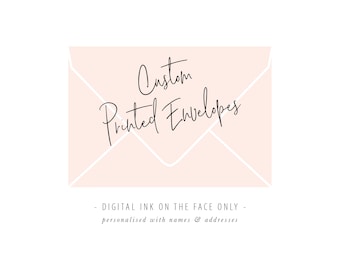 PRINTED ENVELOPES Digital Ink or White Ink | personalised guest's name + address - only for envelopes purchased from our store