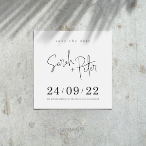 BLISS DESIGN | Save the Date Hochzeitsanzeige - druckbare digitale Datei moderne lässige einfache handbeschriftete Schriftart - benutzerdefinierte Farben