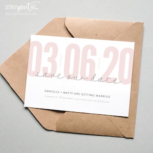 STD011 DIGITAL Save the Date Wedding Announcement - BOLD DATE - printable modern stylish minimal typography - custom colors