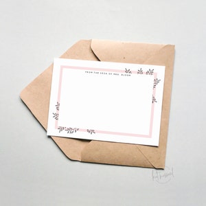 NP118 DIGITALE Notizkarten | einfaches Lehrer geschenk | personalisierter Name | Danke Briefpapier | Botanik Design | DRUCKBARE DATEI
