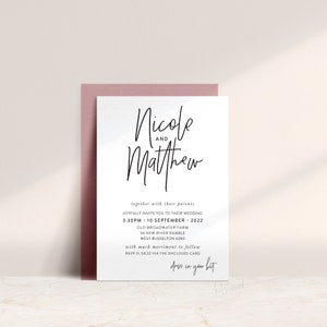 CRYSTAL DESIGN | Wedding Invitations - printable digital modern minimal invite / rsvp response / details card / wishing well - custom colors
