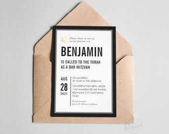 DIGITAL Bar / Bat Mitzvah Invitation - many designs to choose from edited by a real designer | modern minimal printable - custom colors