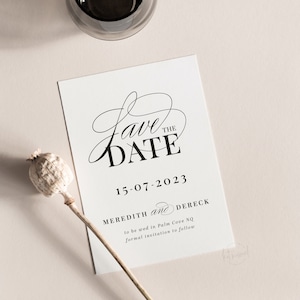 TIMELESS DESIGN / Save the Date Wedding Announcement - file digitale stampabile o stampato - elegante tipografia a contrasto per la coppia moderna