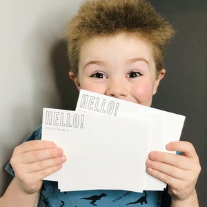 NP116 DIGITALE Notizpapierkarte | LehrerKind Geschenk | hello xoxo diy Farbpapier | lustiges Schreibset | diy Umrissart | DRUCKBARE DATEI