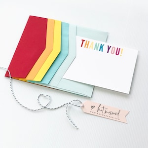NP116 BEDRUKTE notitie papieren kaarten | juf kinderen cadeau | Dank u briefpapier | leuke schrijfset | gedurfde kleurrijke | A6 set van 10 + enveloppen