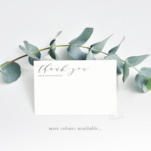 NP112 PRINTED Note Paper Cards | elegant calligraphy Thank You | wedding couple set | A6 set of 10 + envelopes