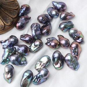15～20mm ブラック 養殖ルース フレイム ファイアボール バロックパール 画像 9