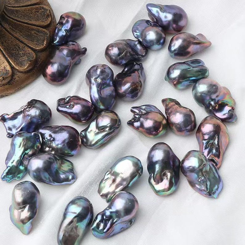 15～20mm ブラック 養殖ルース フレイム ファイアボール バロックパール 画像 9