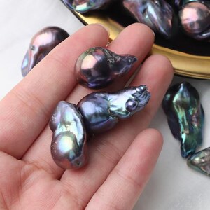 15～20mm ブラック 養殖ルース フレイム ファイアボール バロックパール 画像 4