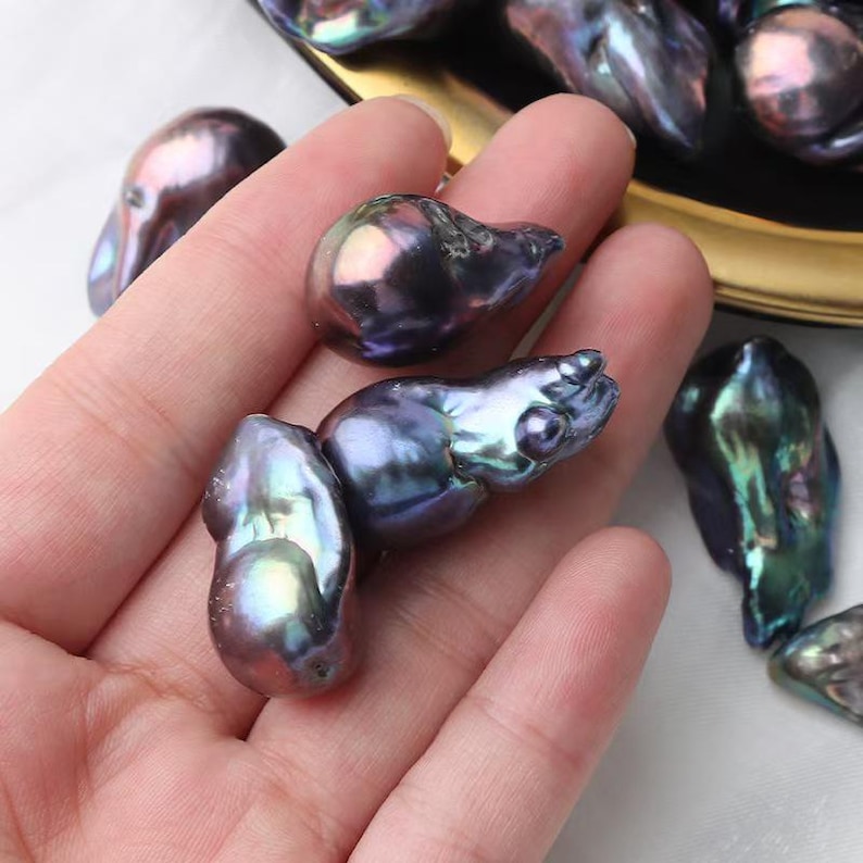 15～20mm ブラック 養殖ルース フレイム ファイアボール バロックパール 画像 4