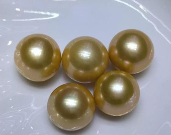 9～15mm 天然イエローゴールドラウンドルース南洋真珠