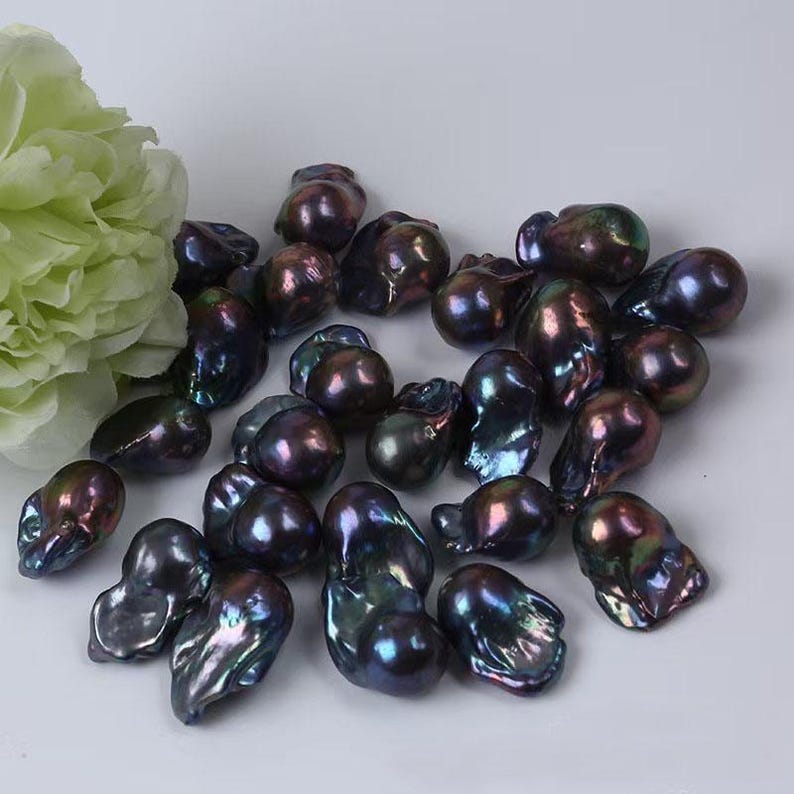 15～20mm ブラック 養殖ルース フレイム ファイアボール バロックパール 画像 10