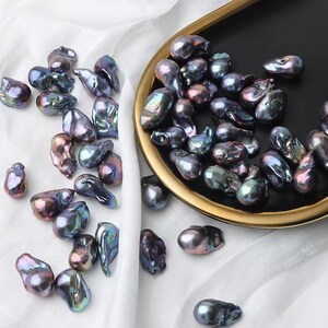 15～20mm ブラック 養殖ルース フレイム ファイアボール バロックパール 画像 5