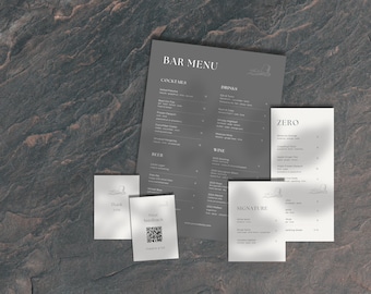 Set di modelli modificabili per menu da bar, menu moderno per bevande da ristorante (Canva)