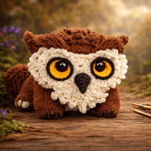 Owl Crochet Pattern – Amigurumi Plushie Toy, Beginner Friendly (PDF Download)