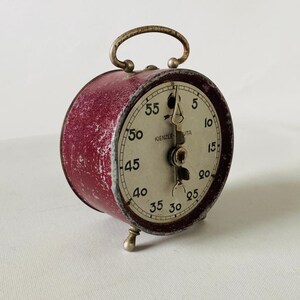 Temporizador de cocina vintage Kienzle Minuta – temporizador mecánico rojo – Alemania Occidental – temporizador de cocina de segunda mano – decoración industrial