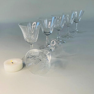 Vintage kristallen borrelglaasjes set van 6 – geslepen glas – 9 cm – elegant & tijdloos - likeur glaasjes - shot glaasjes