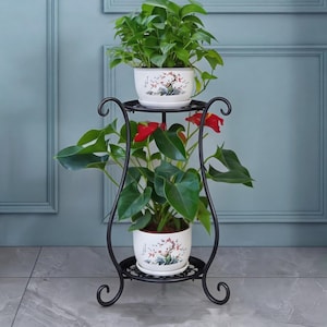 Metal Plant Stand, Boho Multi-Tier Display Rack, Small Space Decor