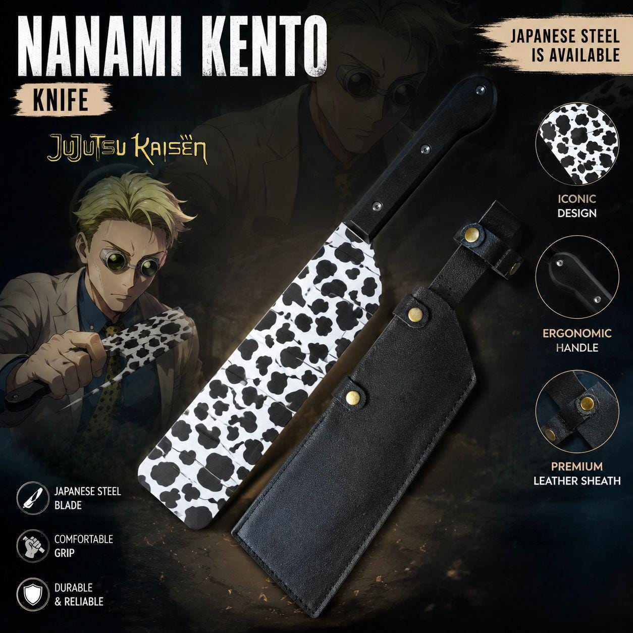 Nanami Sword Cleaver Cosplay, Jujutsu Kaisen Kento Nanani Knife