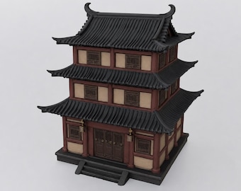 Miniature Pagoda Tower STL - Dollhouse Miniature 3D Print File