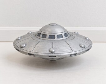 Sci-fi-flygande tefat 3D-modell, utskrivbar UFO-rymdskepp STL-fil (digital nedladdning)
