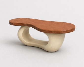 Modern Organic Coffee Table STL, 1:12 Scale Dollhouse Furniture, Sculptural Miniature Table File