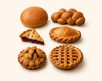 Miniature Bakery Baked Goods STL Set - Dollhouse Miniatures 3D Print Files
