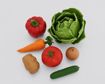 Miniature Vegetable STL Set - Dollhouse Miniatures 3D Print Files