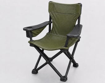 1:12 Folding Camp Chair STL File, Printable Camping Chair 3D Model for Dioramas, Miniatures and Tabletop Scenes