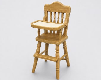 1:12 Miniature Baby High Chair STL File, Dollhouse Nursery Furniture, Printable 3D Model
