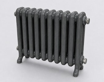 1:12 Vintage Radiator Heater STL File, Miniature Cast Iron Radiator 3D Print Model for Dioramas