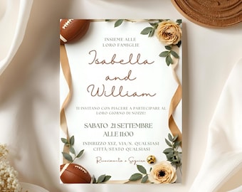 Invito Sportivo Calcio – Biglietto Digitale Rustico per Matrimonio