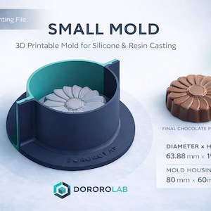 フラワーモールドSTLおよびSTEPファイル｜チョコレート、レジン、シリコン鋳造デザイン（デジタルダウンロード）