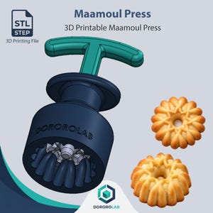 Pressform för ringformad maamoul | 3D-utskriftbar | Digital nedladdning (STL+STEP)