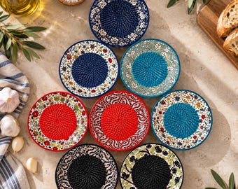 Handmade Ceramic Garlic Grater Plate, Hand Painted Garlic Grater, Ginger Grater Dish, Olive Oil Dipping Plate, Turkish Kitchen Gift