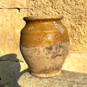 French Yellow Glazed Confit Pot c. 1900