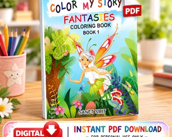 Fantasy Magic Coloring Story Book Fantasy Coloring Book for Kids Magic Story Book Kids Paperback Gift for Children