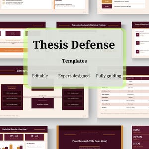 Thesis Defense Presentation Template | PhD Dissertation | 27 Editable PowerPoint Slides with Statistical Tables & Results