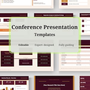 Presentatiesjabloon onderzoeksconferentie | 27 bewerkbare PowerPoint-dia's voor academische gegevens en statistiek