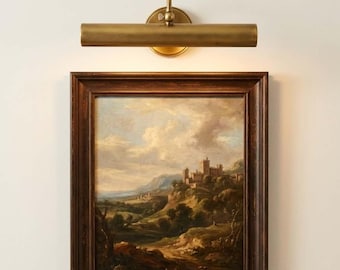 Brass Picture Light Wall Sconce – Modern Vintage Gold Wall Lamp, Bathroom Vanity Light, Art Display Lighting, Minimalist Gallery Wall Light