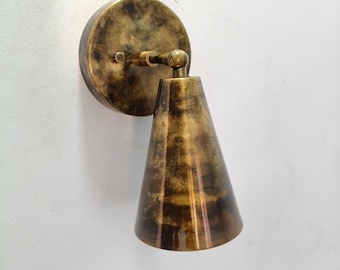 Brass Cone Wall Sconce | Vintage Modern Light Fixture | Minimalist Wall Lamp | Mid Century Style Lighting | Handmade Brass Lighting
