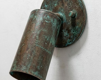 Brass Cylinder Wall Sconce, Modern Minimalist Wall Light, Adjustable Spotlight Sconce, Mid Century Brass Lighting Fixture, Bedroom Reading