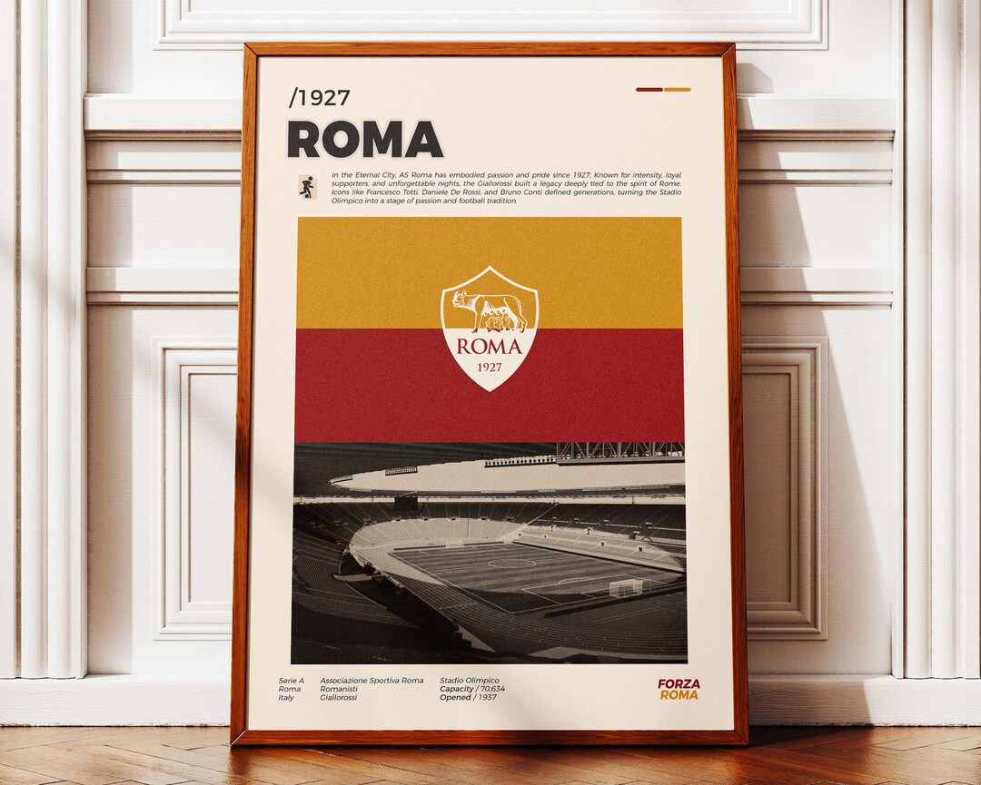 Minimalist AS Roma Poster | Stadio Olimpico Design Poster | Roma Fan ...