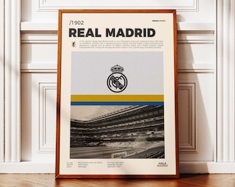 Minimalist Real Madrid Poster | Santiago Bernabéu Stadium Poster | Real Madrid Fan Gift | Bernabéu Stadium Football Decor | Football Stadium Poster
