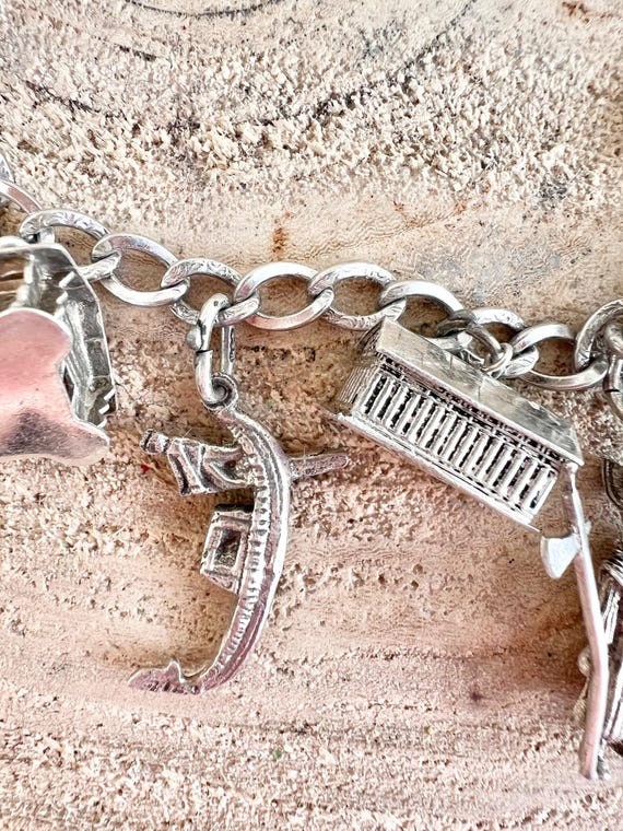 1960’s European Travel Silver Charms Bracelet View 6
