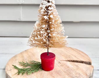 Antique 7” Bottlebrush Snow Tree