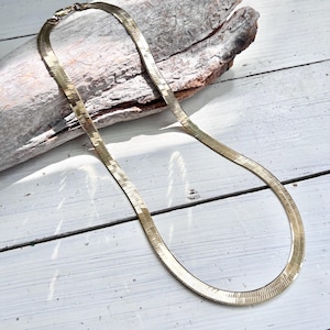 Sterlingzilver + 14k gouden HCT 925 gevlochten visgraatketting uit de jaren 90