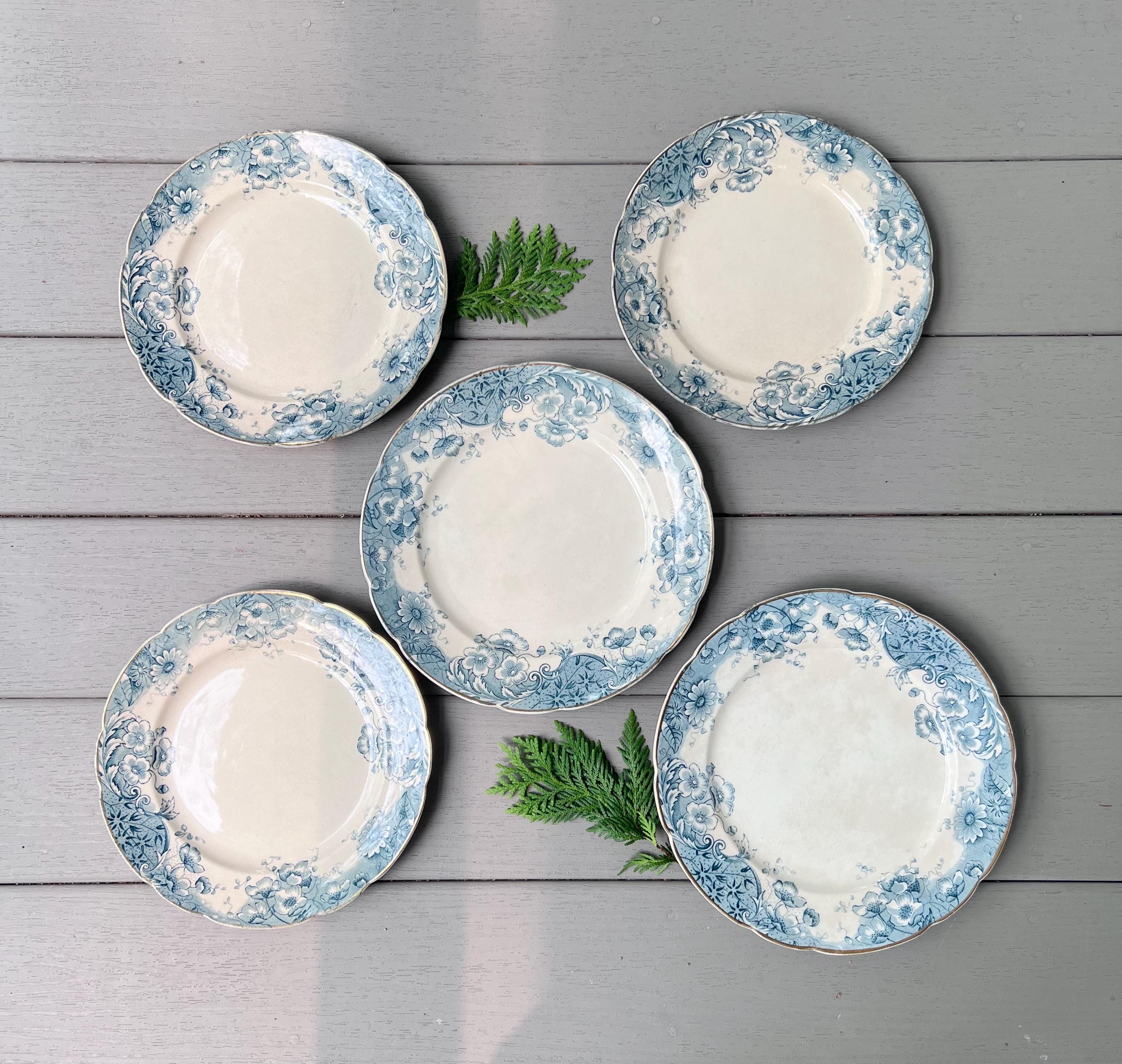 Vintage Plates Blue Floral - Etsy